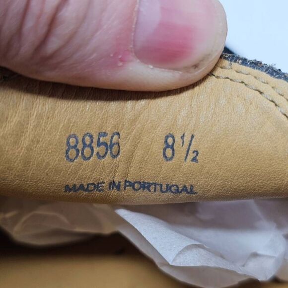 AUSTEN HELLER PENNY LOAFERS MOC DRIVERS BLUE SUEDE GREEN CONTRASTING MENS 8.5 - Picture 5 of 8